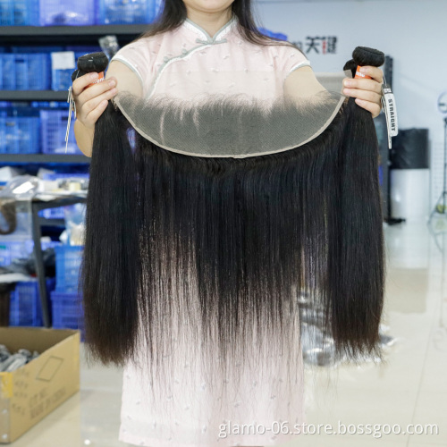 Hair Bundles with Closure Wholesale Bundle Virgin Hair Vendors Bundles with Lace Frontals Cuticle Aligned Virgin Hair